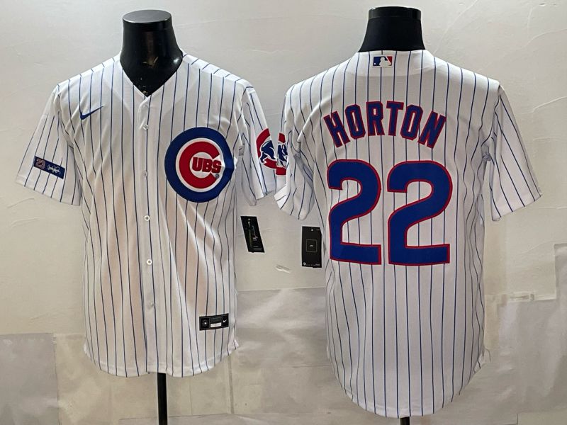Men Chicago Cubs #22 Horton White Stripe Game 2026 Nike MLB Jersey style 002